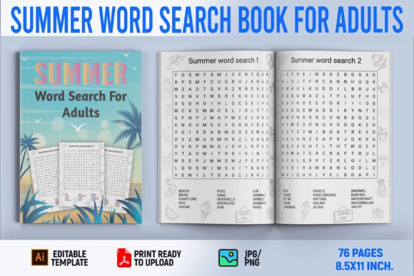 Download Summer Word Search Book for Adults - Summer Collection