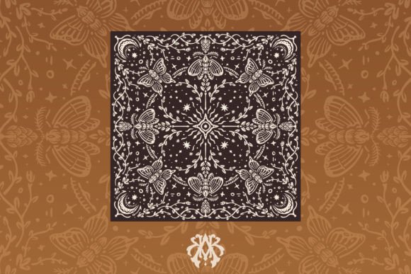 Download The Moth Fly Vintage Pattern Bandana - Premium Resources