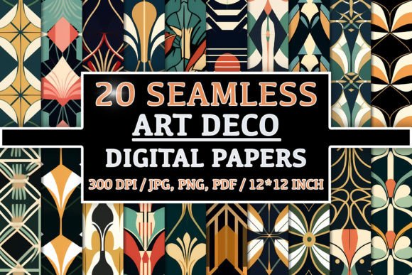 Download 20 Seamless Art Deco Patterns - Art deco Collection