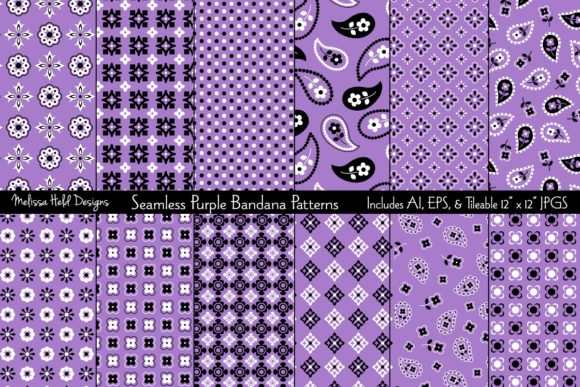 Download Seamless Purple Bandana Patterns - Premium Resources